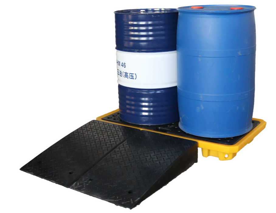 Low Profile 2 Drum Spill Pallet with Drain Plug SD002L