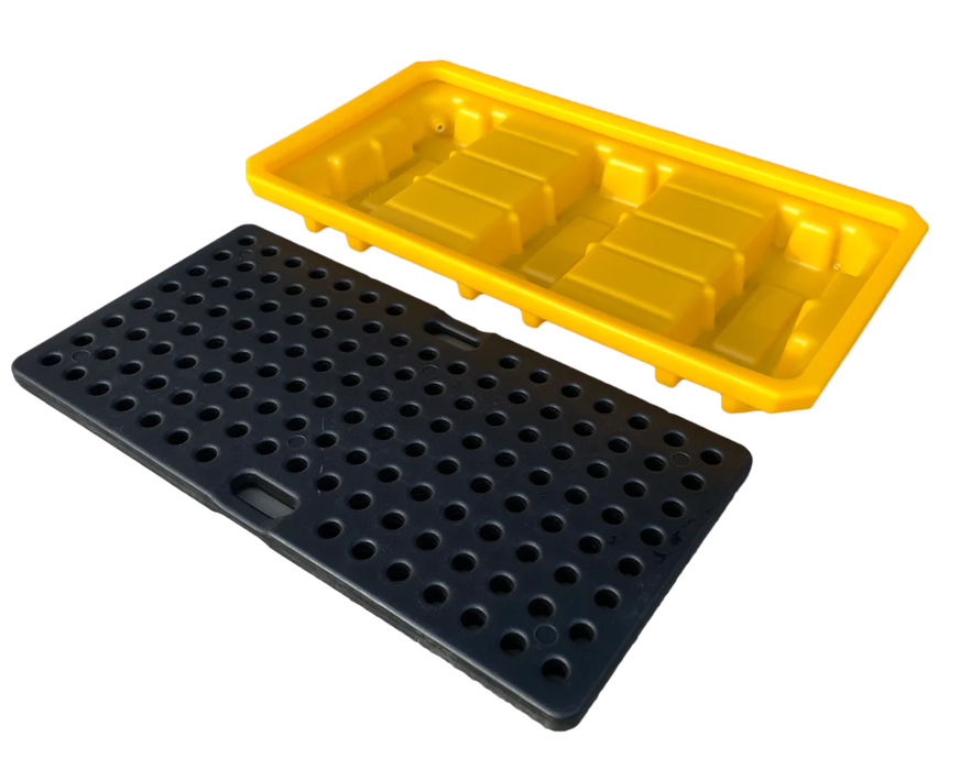 Low Profile 2 Drum Spill Pallet with Drain Plug SD002L