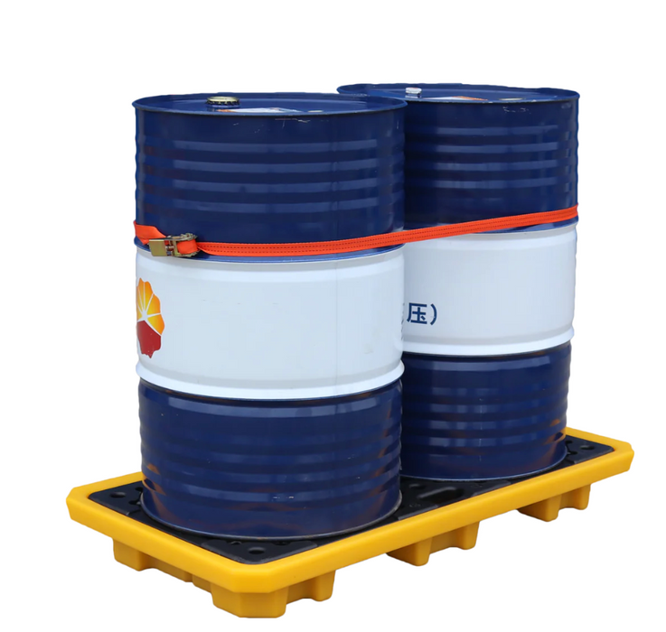 Low Profile 2 Drum Spill Pallet with Drain Plug SD002L