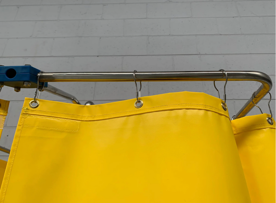 Spilldoc Curtain Booth Type Emergency Shower & Eyewash Station with waste water containment sink SDCBSE304